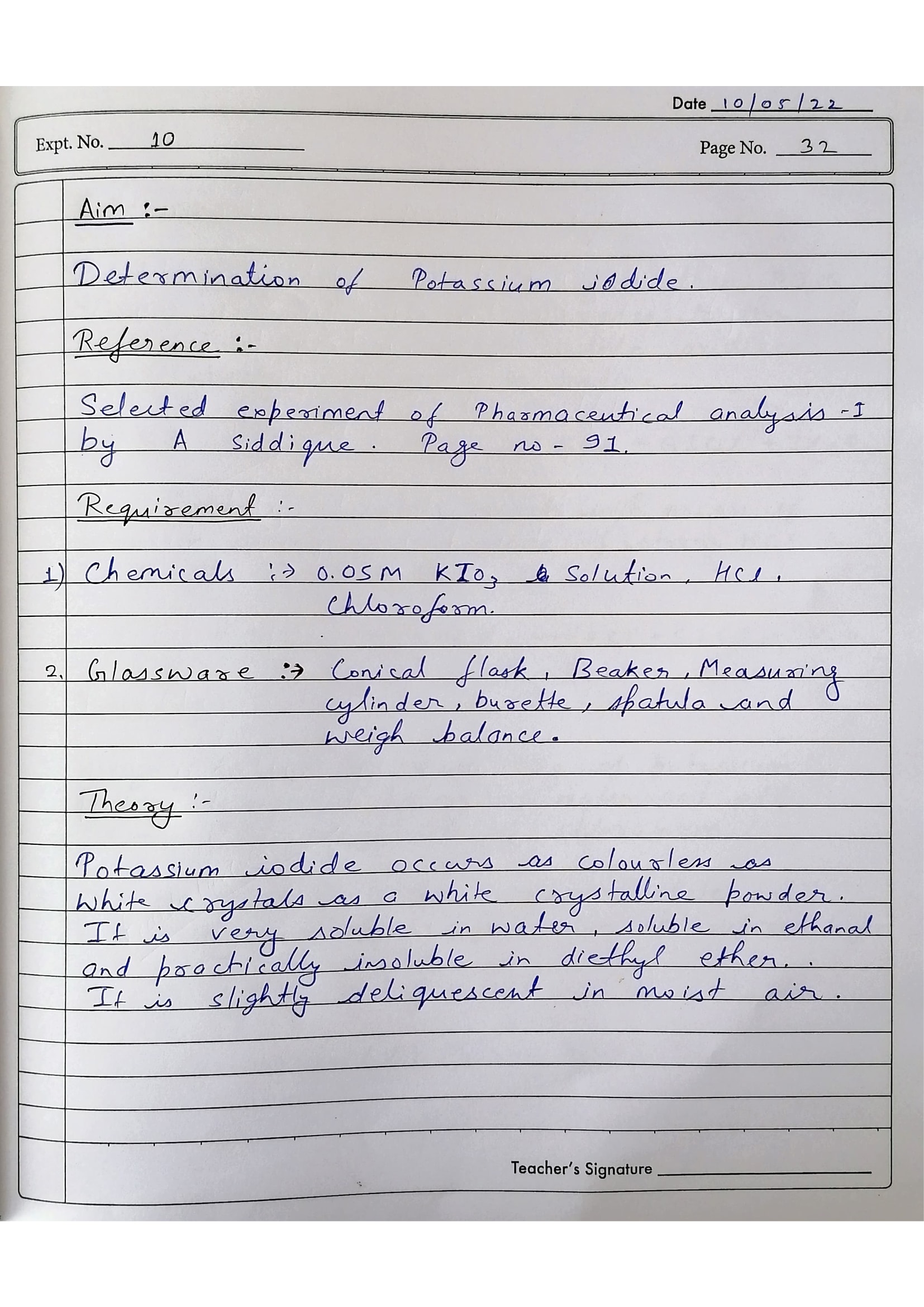 Pharmaceutical Analysis Practical